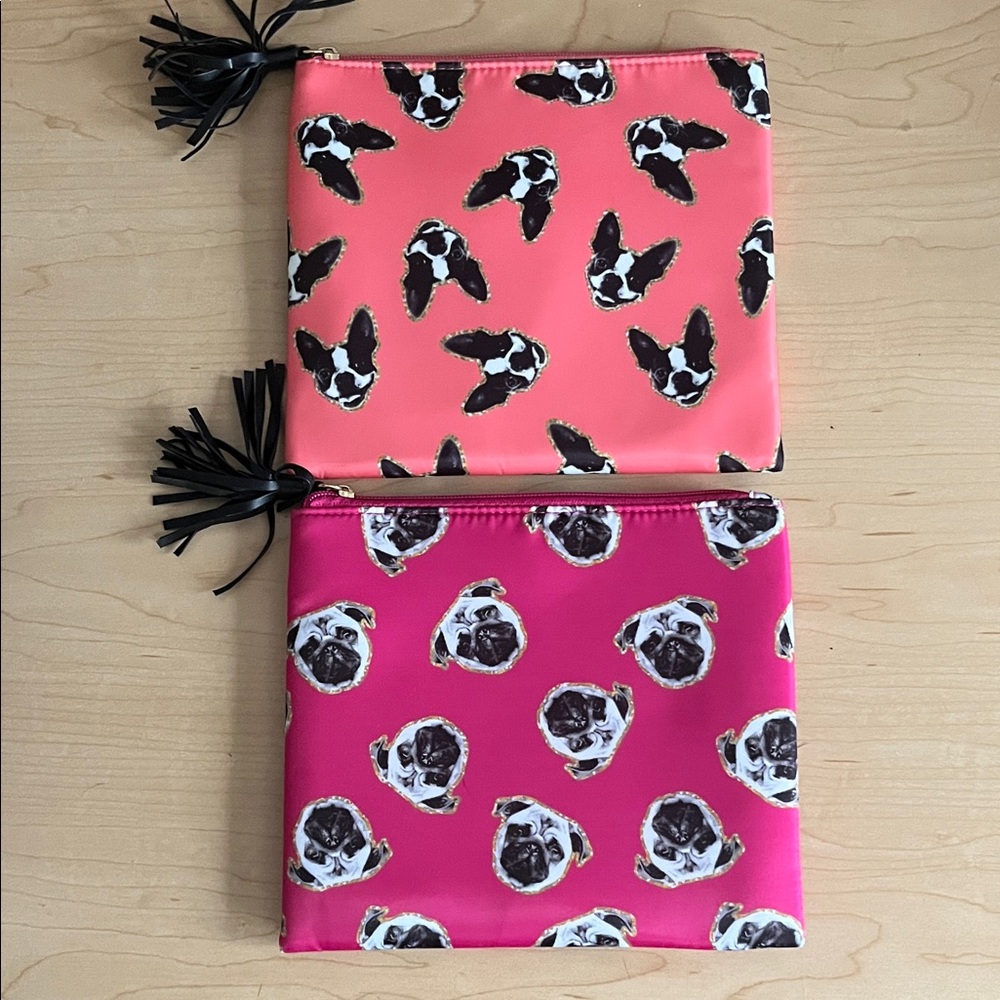 7.5x8.5” Pink Dog Boston Terrier & Pug Print Padded Pouches